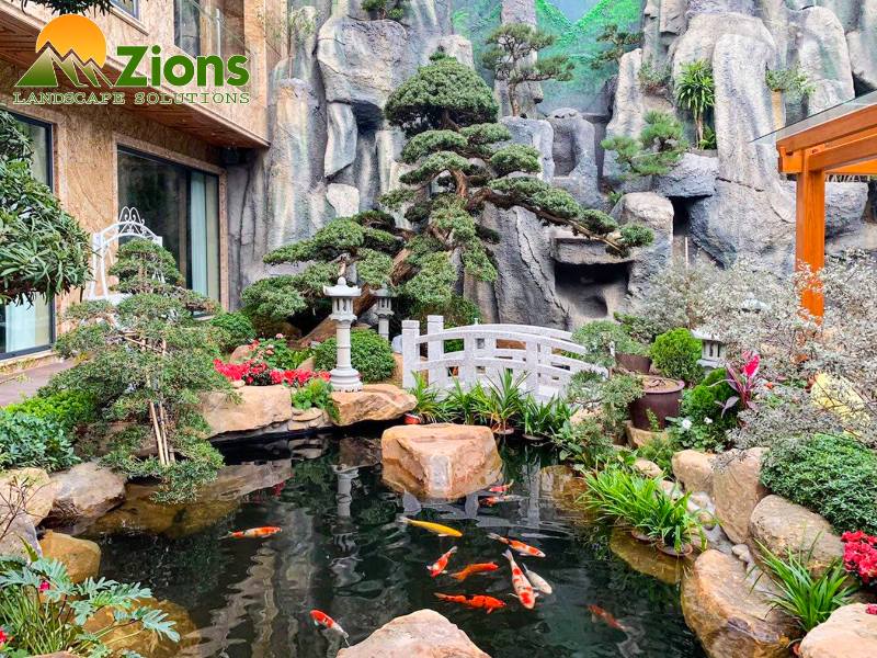 Thiết kế thi công sân vườn biệt thự phong cách Trung Quốc - Zions 